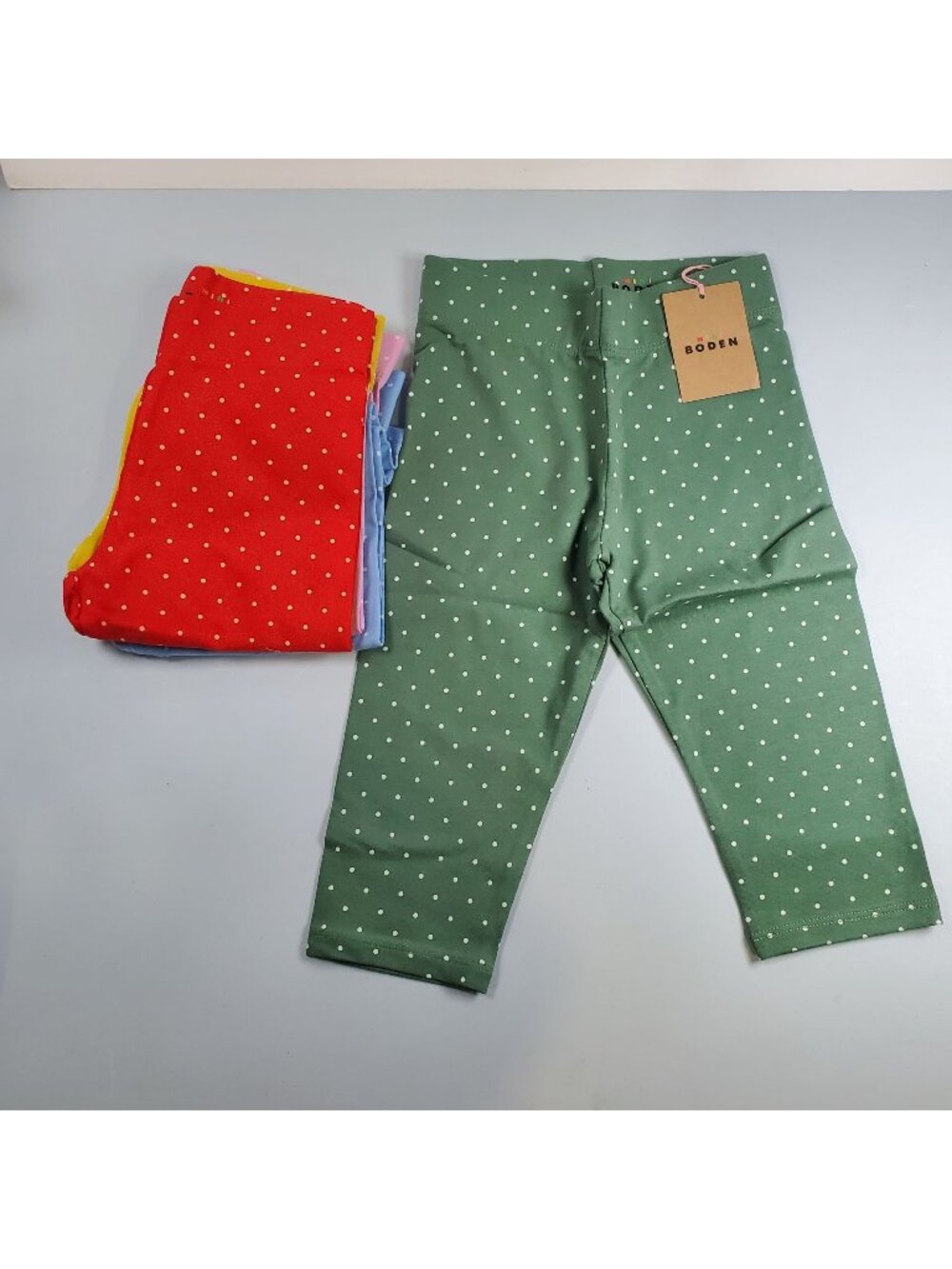Mini Boden Polka Dot Cropped Leggings Girls Size 5 - 6 Y NWT 5 Pack Set